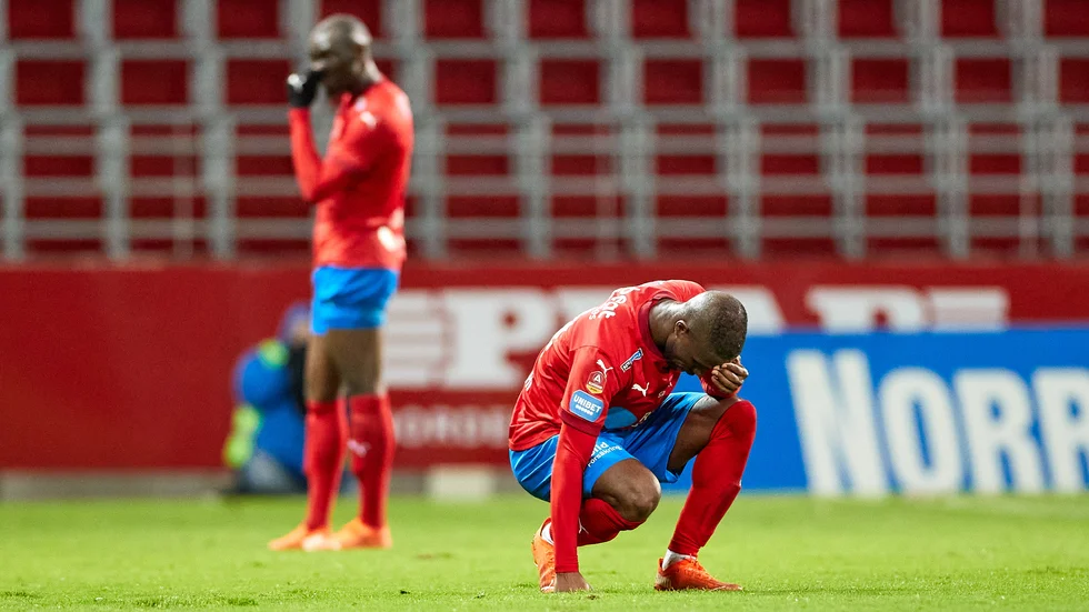 Mohammed Abubakari är en av sex spelare som inte följer med HIF ner i superettan. Arkivbild.