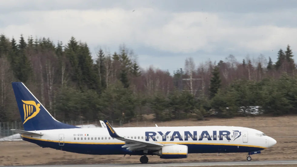 Ett Ryanair-flyg på Gardermoens flygplats. Bilden är från ett tidigare tillfälle. Arkivbild.