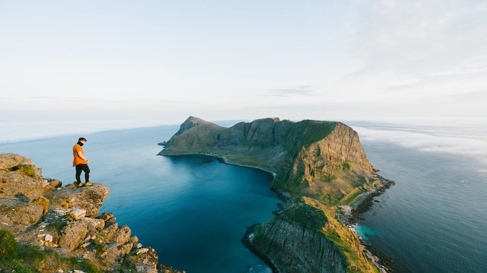 Det här är inte Pite havsbad, utan norska Vaeröy söder om Lofoten. Men bilden användes i en annonsbilaga för att locka till resor i Norrland. 