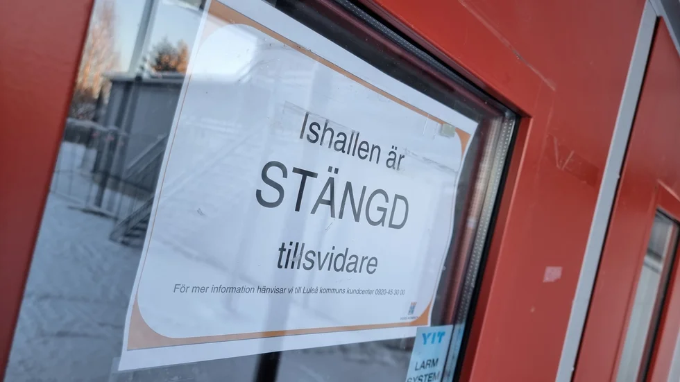 Ishallen i Sunderbyn är stängd tills vidare.