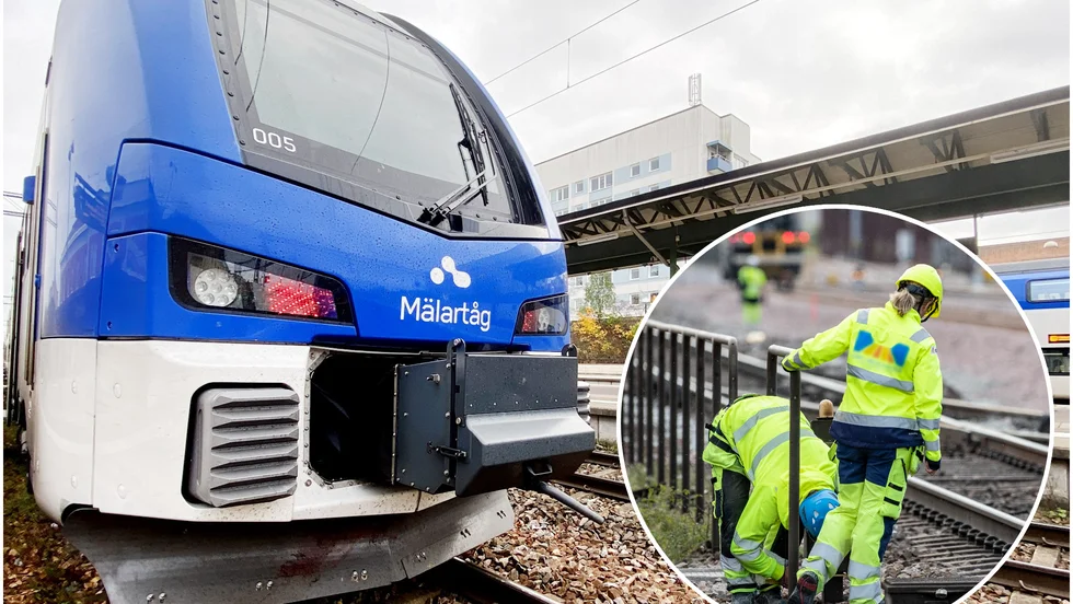 Händelsen utspelade sig längs med tågsträckan Eskilstuna-Stockholm en morgon i början av november. Banarbetarna på bilden har ingenting med det inträffade att göra.