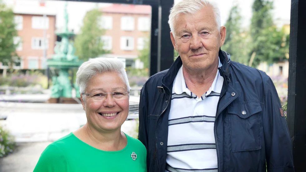 Carina Sundbom, gruppledare, och Valter Stenmark, ordförande för Centerpartiet.