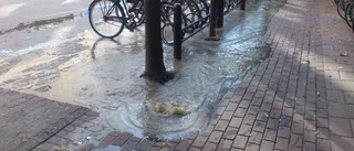Vattenläcka i centrala Skellefteå