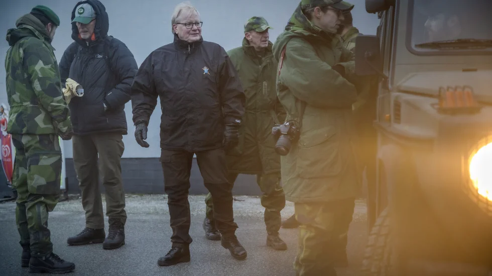 Försvarsminster Peter Hultqvist (S) under sitt besök på Gotland förra veckan.