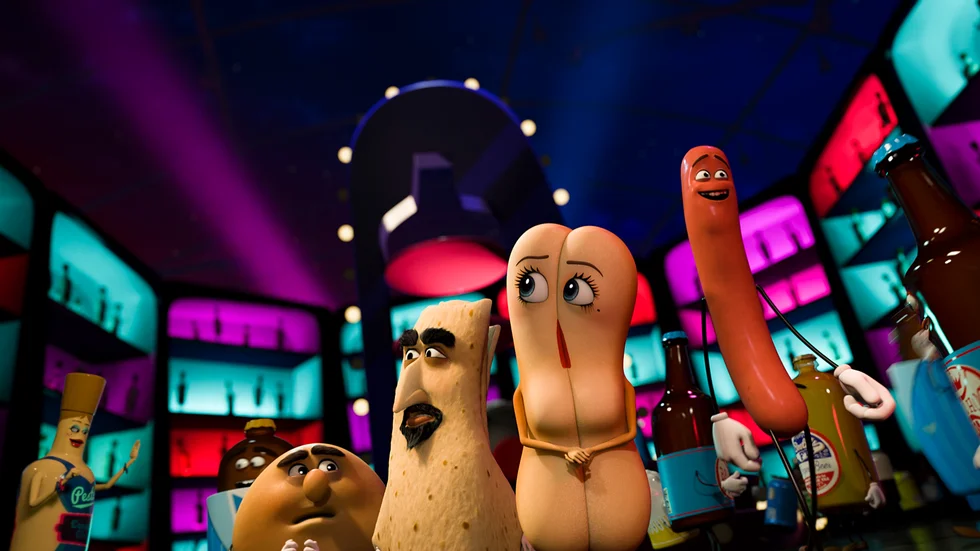 Hemska tider. En fruktansvärd insikt drabbar matvarorna i "Sausage party". Pressbild: Foto: Sony Pictures Foto: Courtesy of Sony Pictures.