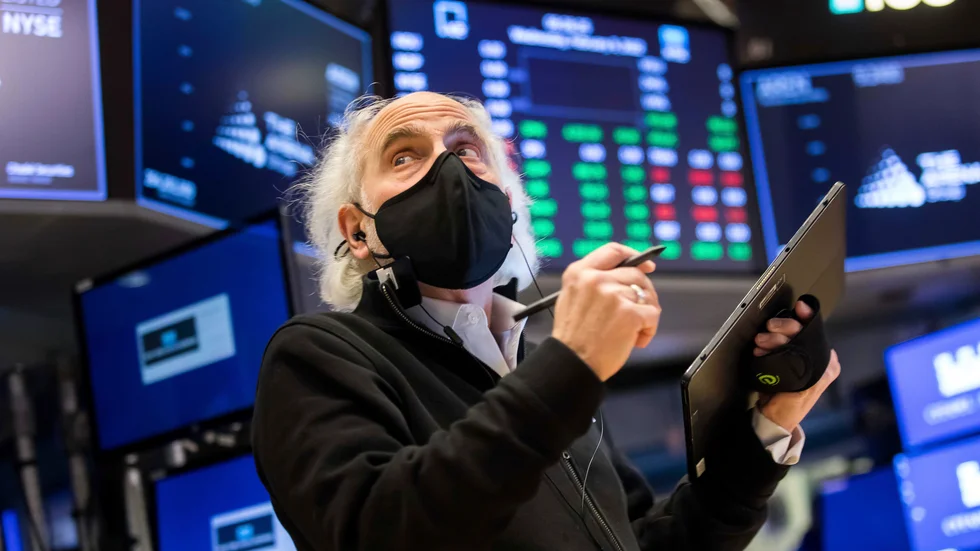 Uppåt på Wall Street. Arkivbild