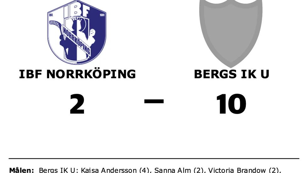 IBF Norrköping förlorade mot Bergs IK U-lag
