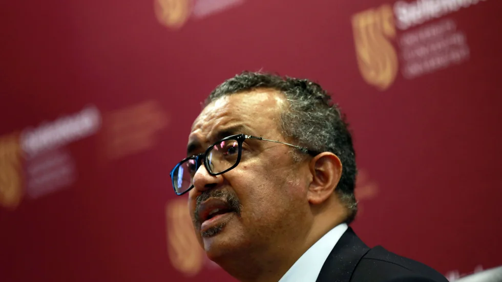 Världshälsoorganisationens generaldirektör Tedros Adhanom Ghebreyesus i Sydafrika.