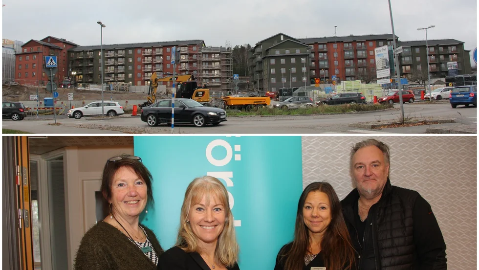 Tvåhusområdet får över 800 lägenheter, tre små torg, en gåfartsgata samt kontors- och butikslokaler. Företagarna i Håbo arrangerade mötet. Frv företagarna Ingrid Rylow, Helena Johansson, Malin Bergman Solming och Jörgen Allstedt.