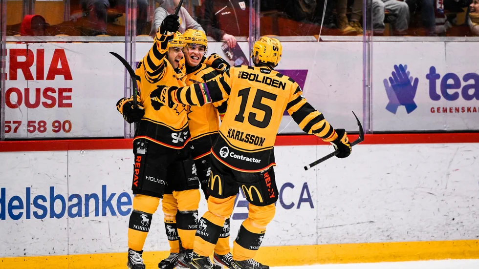 Adam Wilsby jublar efter att ha gjort 2–1 till AIK. 