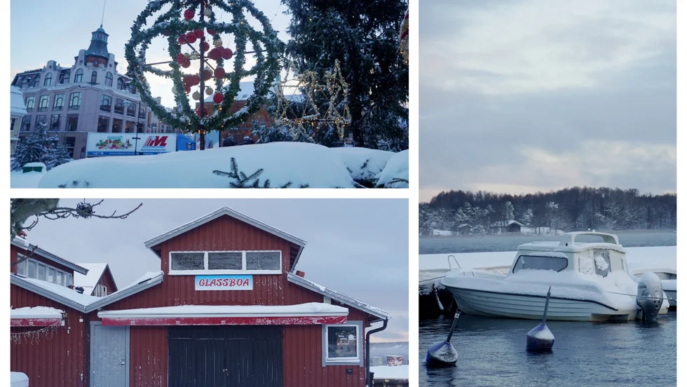 Så här såg det ut i Västervik vid niotiden på måndagsmorgonen.