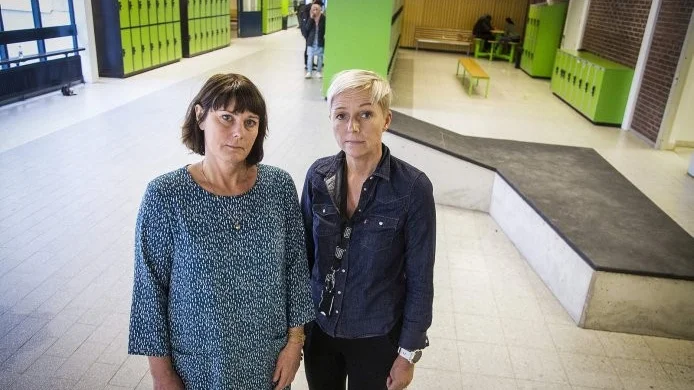 Anna Sundelin, samordnande rektor och Carina Adolfsson Nordström rektor för teknikprogrammet blev bedrövade och förvånade över uppgifterna men tycker att det är bra att de kommer fram. Foto: Henrik Karmehag/VK
