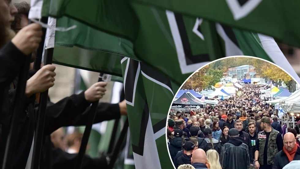 En nazistisk grupp demonstrerade under Strängnäs marknad i lördags. Bilden är tagen i ett annat sammanhang.