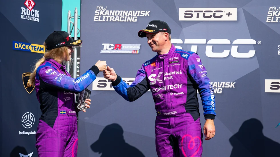 Robert Dahlgren var snabbast i båda kvalen på Knutstorp. Han var före Mikaela Åhlin-Kottulinsky i det första.