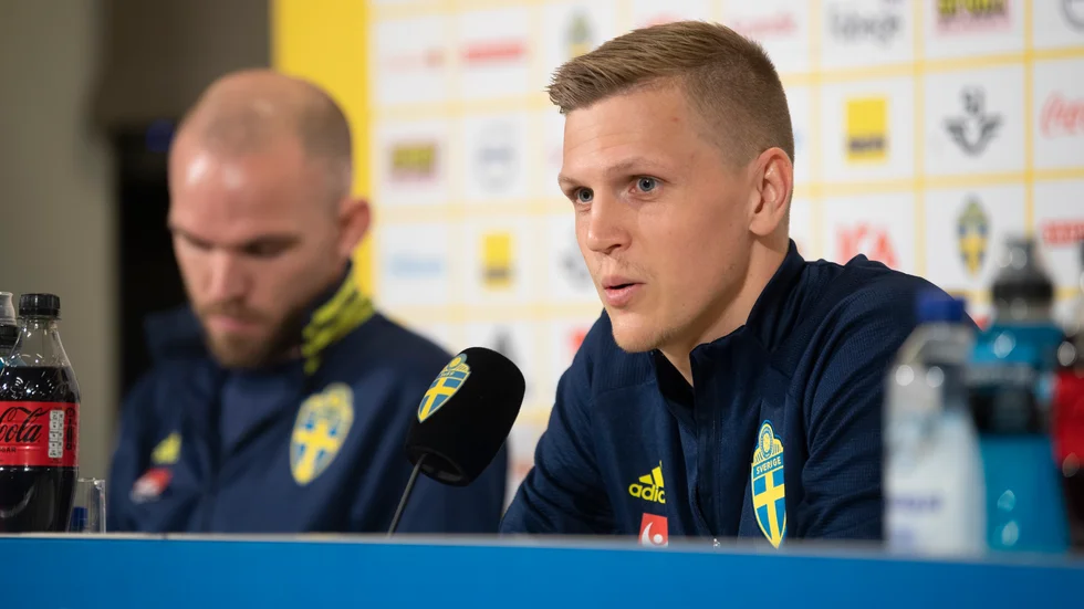 Joakim Nilsson och Marcus Danielson – landslagets mittbackspar mot Kosovo i VM-kvalet.