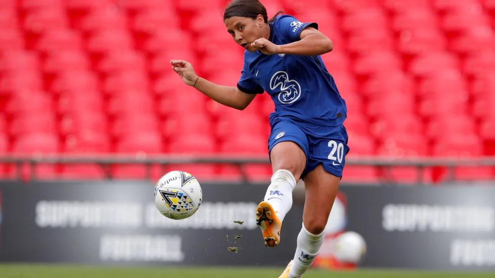Sam Kerr gjorde tre mål. Arkivbild.