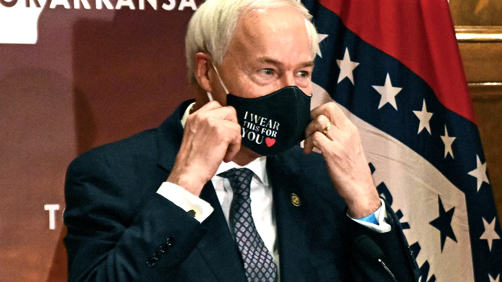Arkansas guvernör Asa Hutchinson lade sitt veto mot lagstiftningen, men delstatsparlamentet valde att rösta igenom den ändå. Arkivbild.