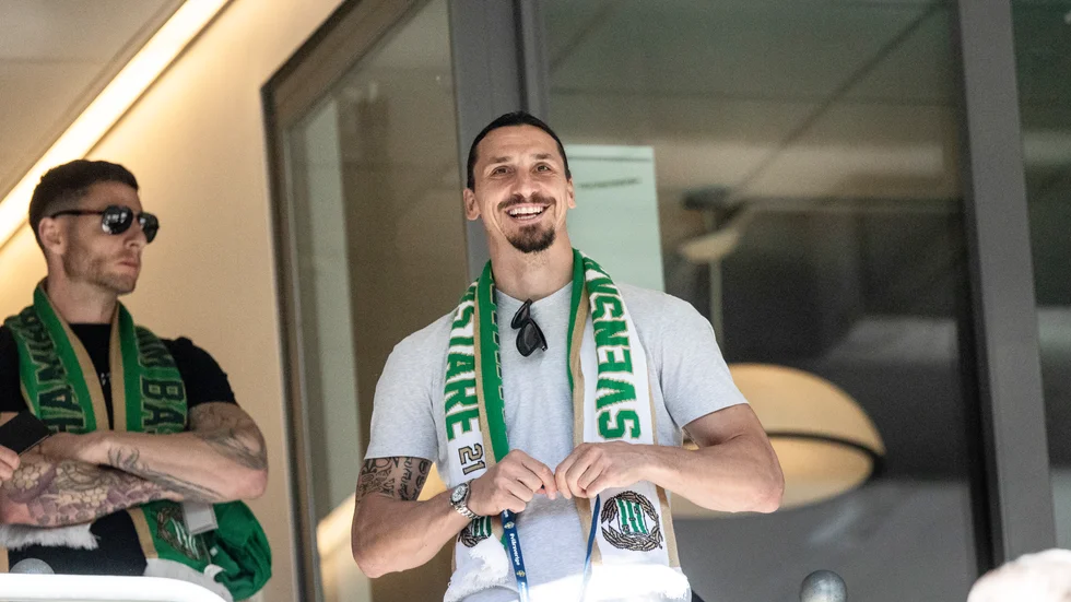Zlatan Ibrahimovic på plats på en Hammarbymatch på Tele2 arena. Arkivbild.