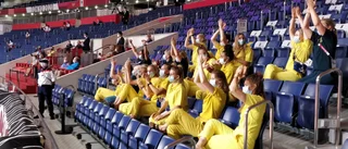 Svenska damerna stöttade herrlandslaget på plats