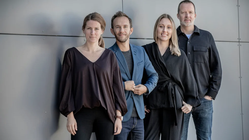 Go Business team från vänster Lisa Kejving, Andreas Eklund, Amanda Karlsson och Marcus Olsson