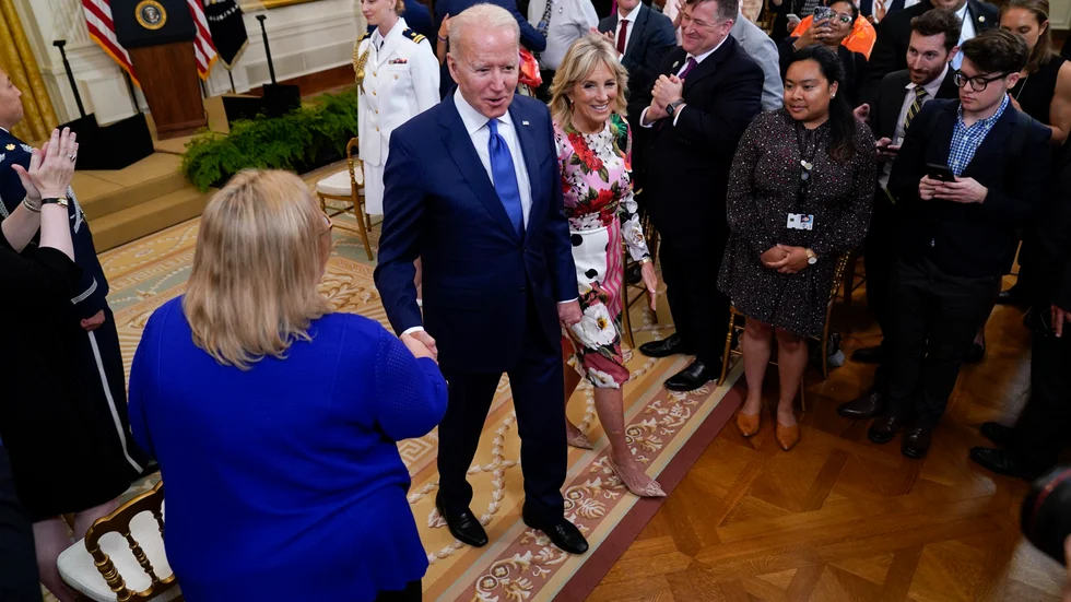 President Joe Biden vid ceremonin där han uppmärksammade pridemånaden i USA.