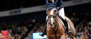 Svenska ryttarna som hoppar i hästshowen