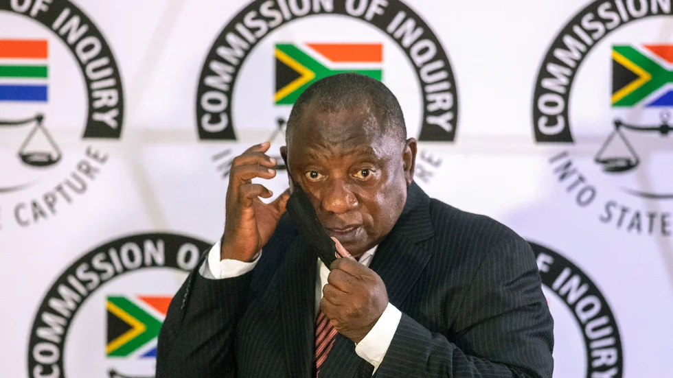 Sydafrikas president, ANC-ledaren Cyril Ramaphosa, kan få det svettigt när stödet sjunker. Arkivbild.