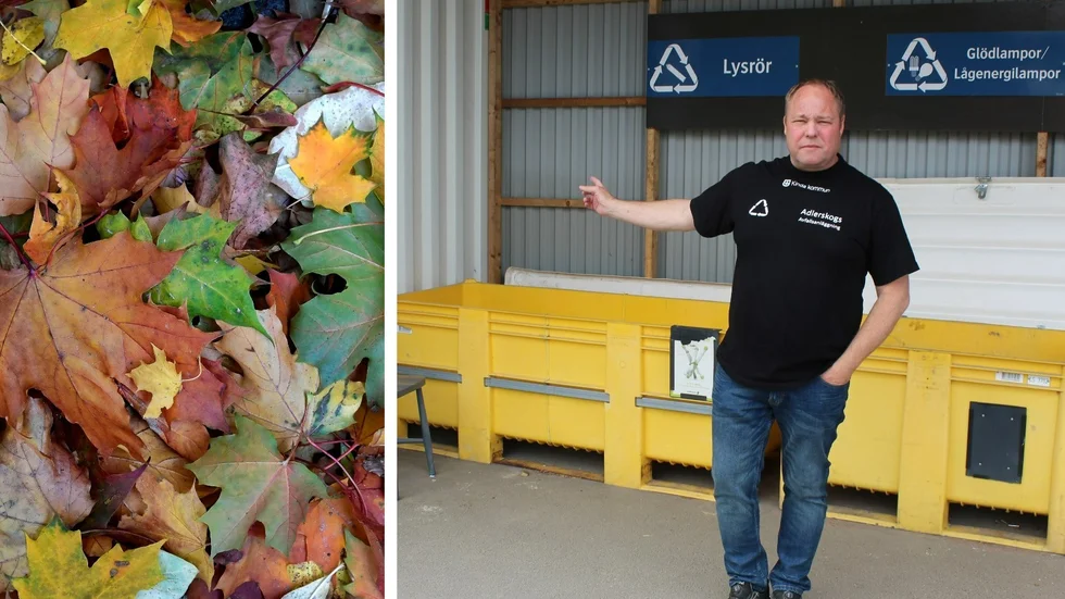 Ny säsong innebär ändrade öppettider på avfallsstationen. På bilden syns Tommy Johansson, driftledare vid Adlerskogs avfallsanläggning.