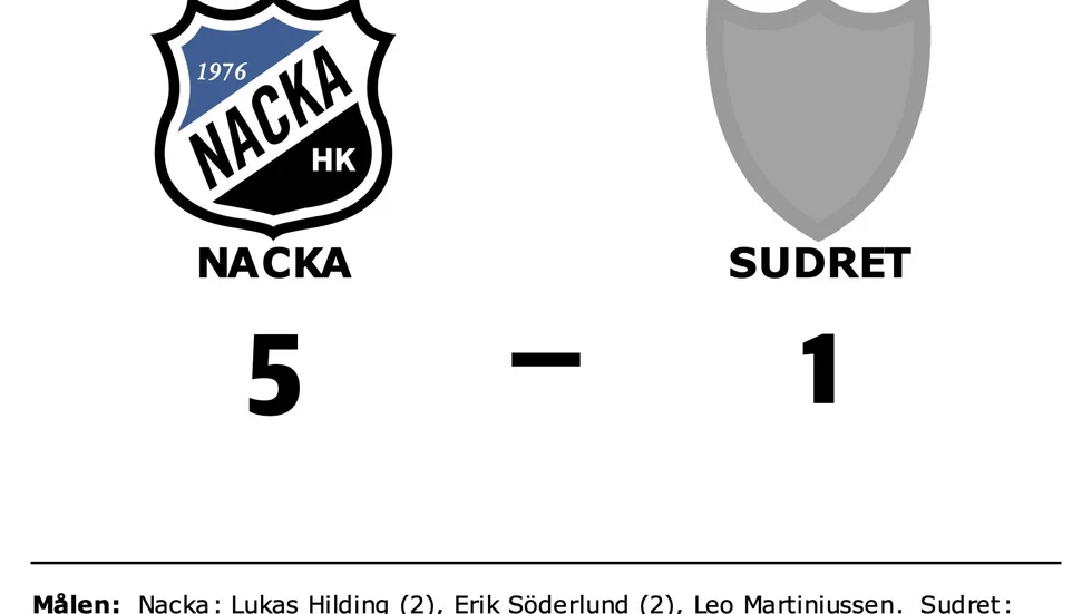 Nacka HK vann mot Sudrets HC