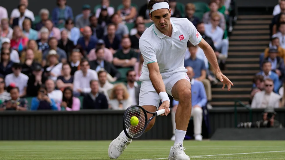 Roger Federer i Wimbledon i somras.