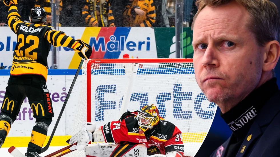 Jonathan Johnson, till vänster, saknades på AIK:s träning under torsdagen. AIK-tränaren Robert Ohlsson, till höger, kunde dock ge glädjande besked: Det handlar inte om någon skada, utan 28-åringen är sjuk.