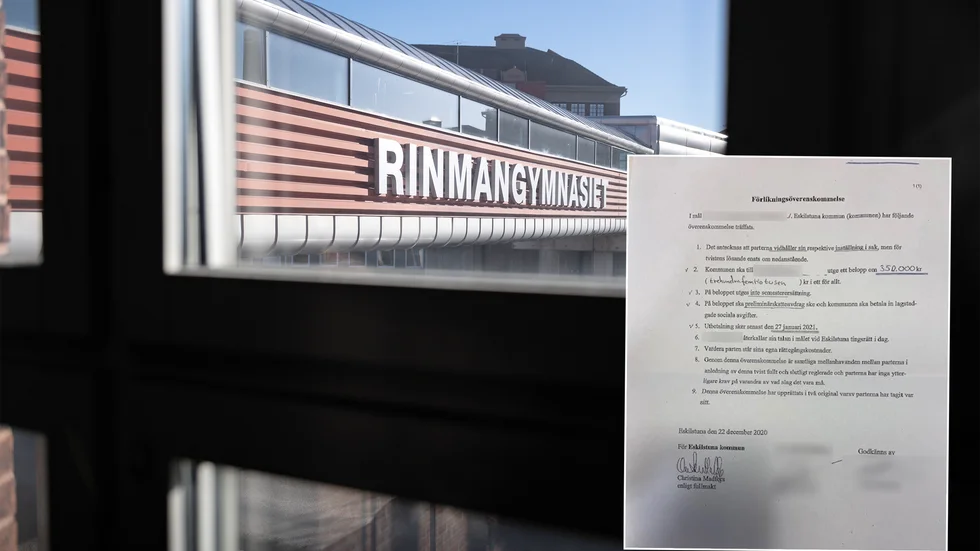 I december gick kommunen med på att betala 350 000 kronor till en av de avskedade Rinmancheferna.