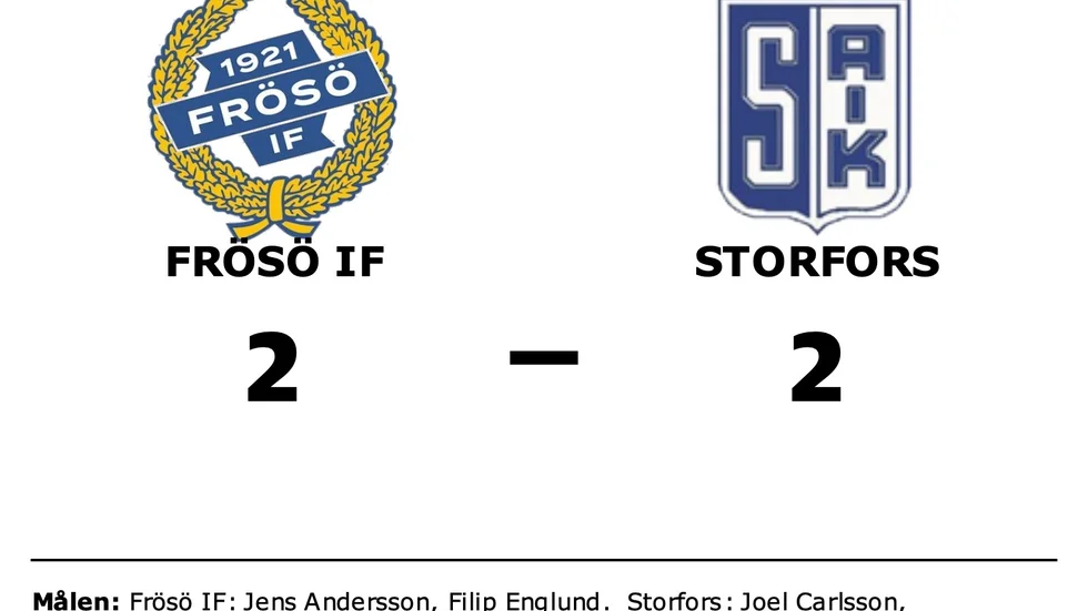 Frösö IF spelade lika mot Storfors AIK