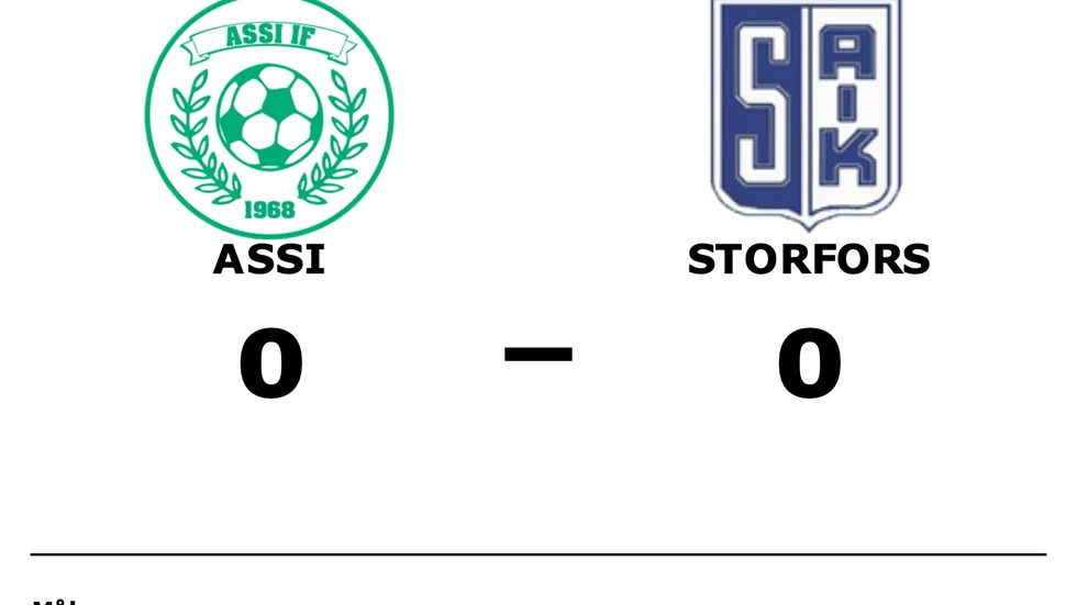 Assi IF spelade lika mot Storfors AIK