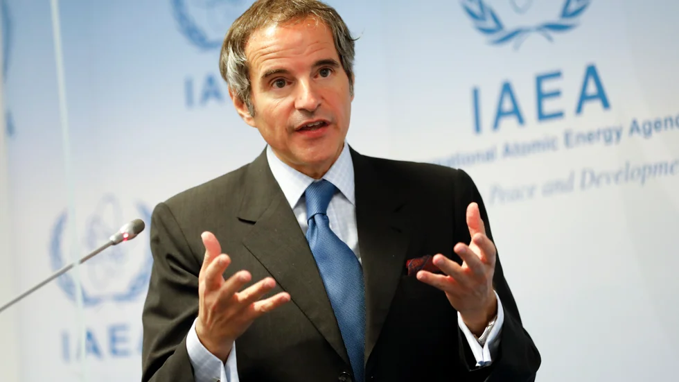 IAEA-chefen Rafael Mariano Grossi har rest till Iran för möten. Arkivbild.