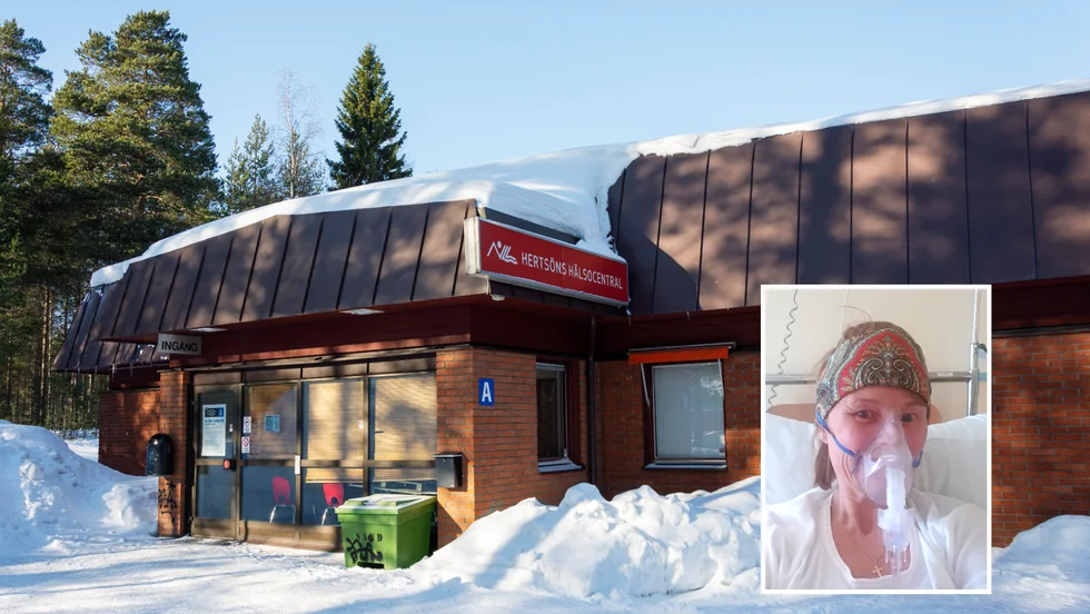 En covid-sjuk Elisabet Kero hade fått tid på Hertsö hälsocentral för att mäta syreupptagningsförmågan. Men väl där svarade ingen vid den låsta dörren vid covid-ingången och hon blev stående i kylan.
