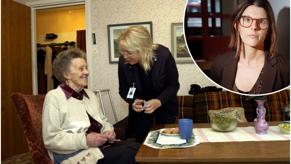 "Jag hoppas ju att våra medarbetare ska vara föregångare i att både vilja vaccinera sig och understödja det gentemot våra brukare", säger verksamhetschefen Fridha Söderqvist. Bilden visar inte 80-åringen som artikeln handlar om.