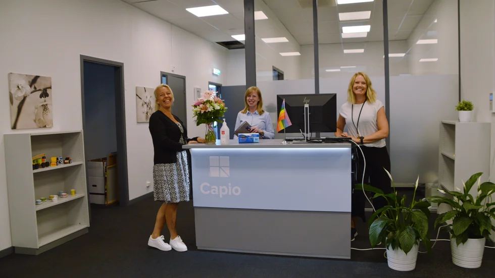 Gabriella Emanuelsson, Åsa Tornell och Malin Gustavsson tycker att teamet som jobbar i Mjölby känns bra.