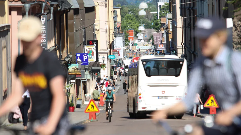En bit av Storgatan har de senaste åren varit gågata under sommarmånaderna. I kommunens trafikplan föreslås hela gatan bli gågata året runt.