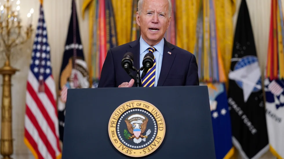 USA:s president Joe Biden förklarade att militärinsatsen i Afghanistan avslutas den sista augusti vid ett tal i Vita huset. Arkivbild