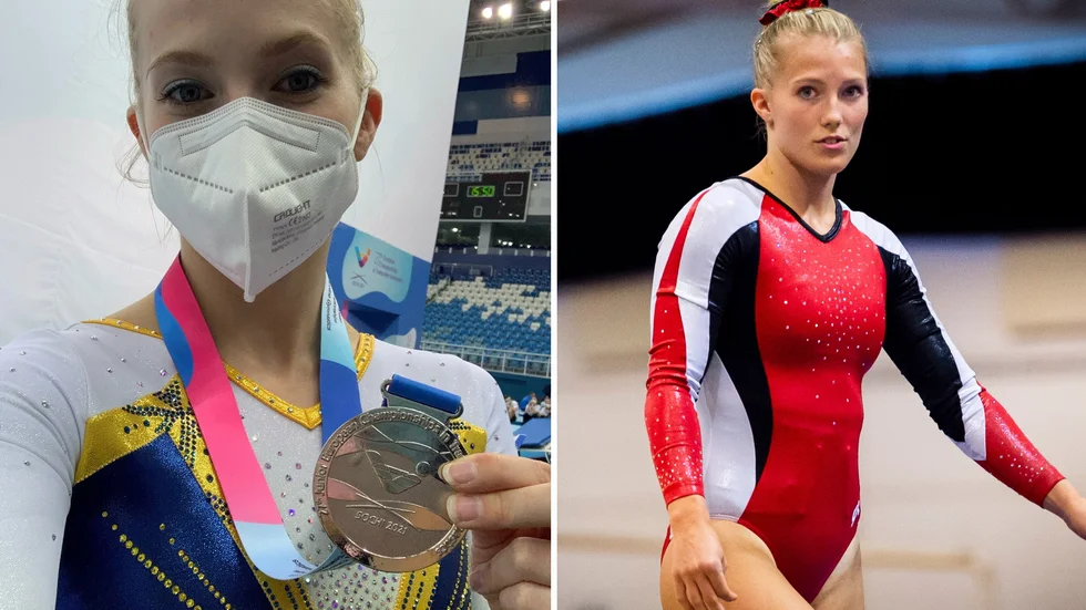 Lina Sjöberg från Uppsala GF tog EM-silver i DMT.