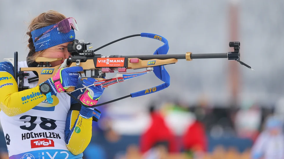 Anna Magnusson gjorde en riktigt bra förstasträcka i stafetten och växlade i ledning.