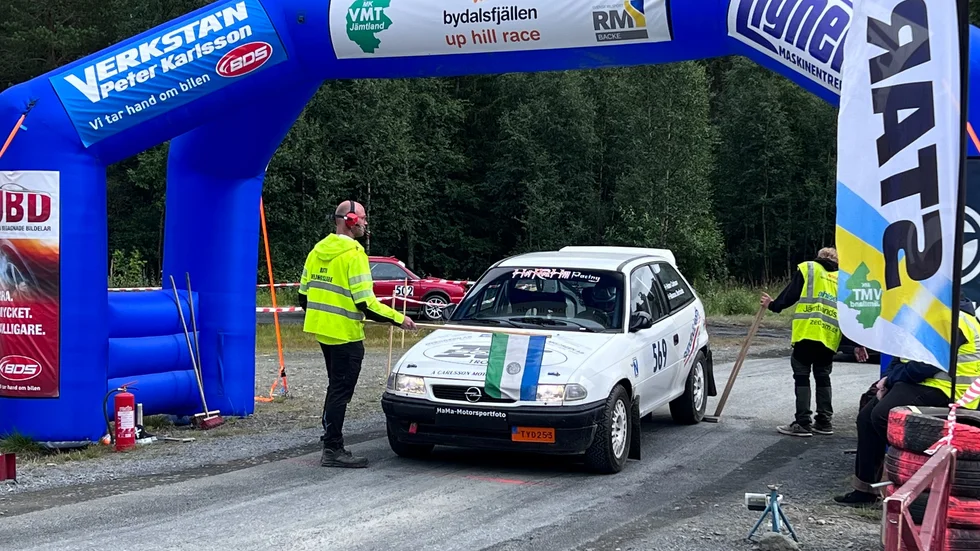 Adam Carlsson på startlinjen.