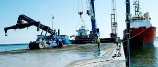 Apotekskajen slits av rörlastning