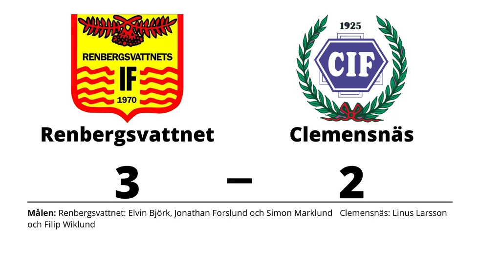 Renbergsvattnets IF vann mot Clemensnäs IF