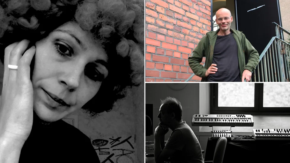 Ljudkonstnären Jenny Sunesson, Lars Jonsson, initiativtagare till festivalen Kontakt på Verkstad konsthall och Dynamo, och Mikael Strömberg som framför ljudverket Gonki av Joakim Pirinen.