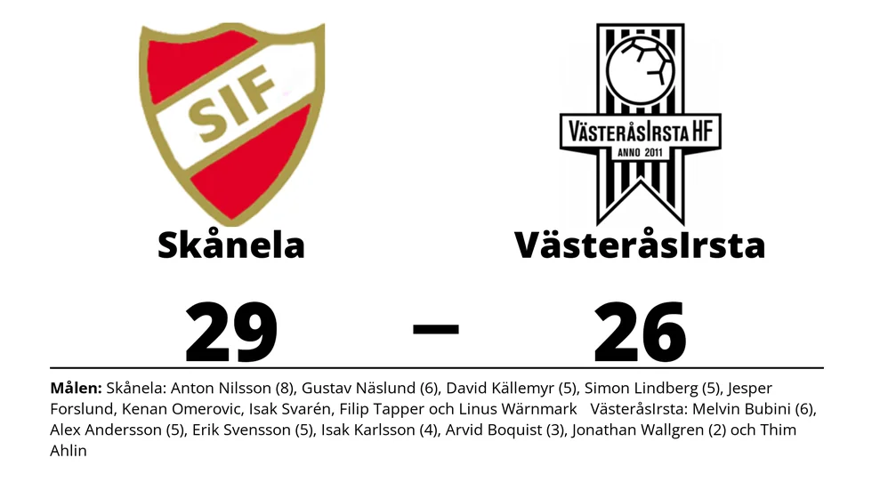 Skånela IF vann mot VästeråsIrsta HF