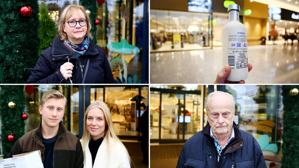 Eskilstuna- och Torshällaborna tycker alla att det är ett bra initiativ med hållbarare förpackningar på Systembolaget. Samtliga tycker även att pappersflaskan från The absolut group är väldigt dyr jämfört med samma produkt i en glasflaska. På bilden upp till vänster, Gunnel Sörensson, ned till vänster Alexander Sollén och Kajsa Jansson, ned till höger Ove Nilsson.