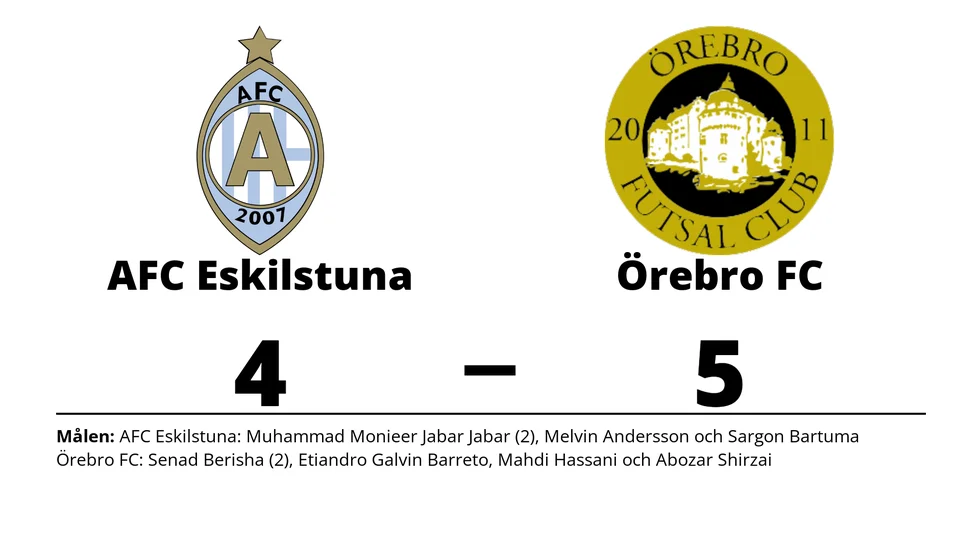 Athletic FC Eskilstuna förlorade mot Örebro Futsal Club