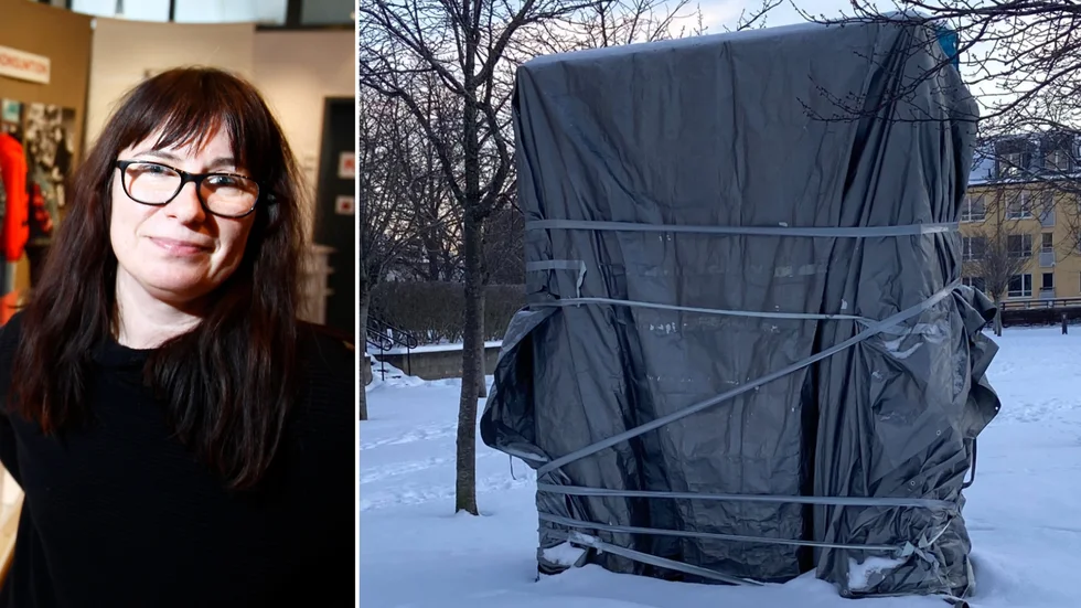 Portalen som är en del av Augusta Widebecks park har närmare 15 år på nacken. Men konstverket är skamfilat och kommer under våren att bytas ut. "Det får då ett helt annat uttryck, säger kulturproducenten Jannicke Fyhr.